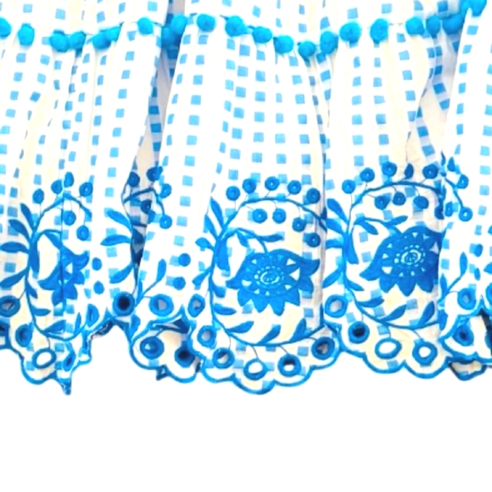 LILLY PULITZER SIDNEY MIDI DRESS BLUE FLARE GINGHAM STRIPE JACQUARD SIZE 8 - Picture 4 of 7